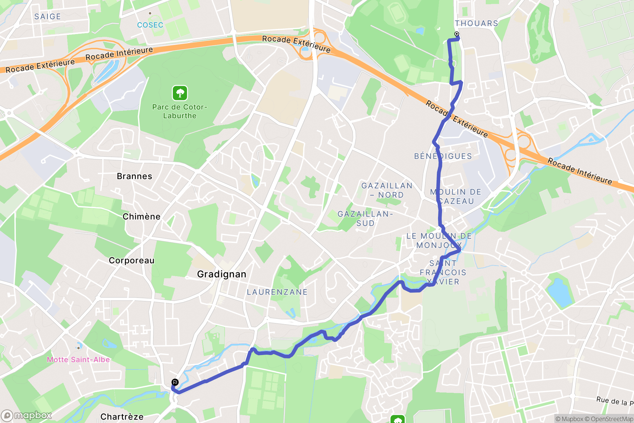 Talence : carte du parcours de randonnée - France