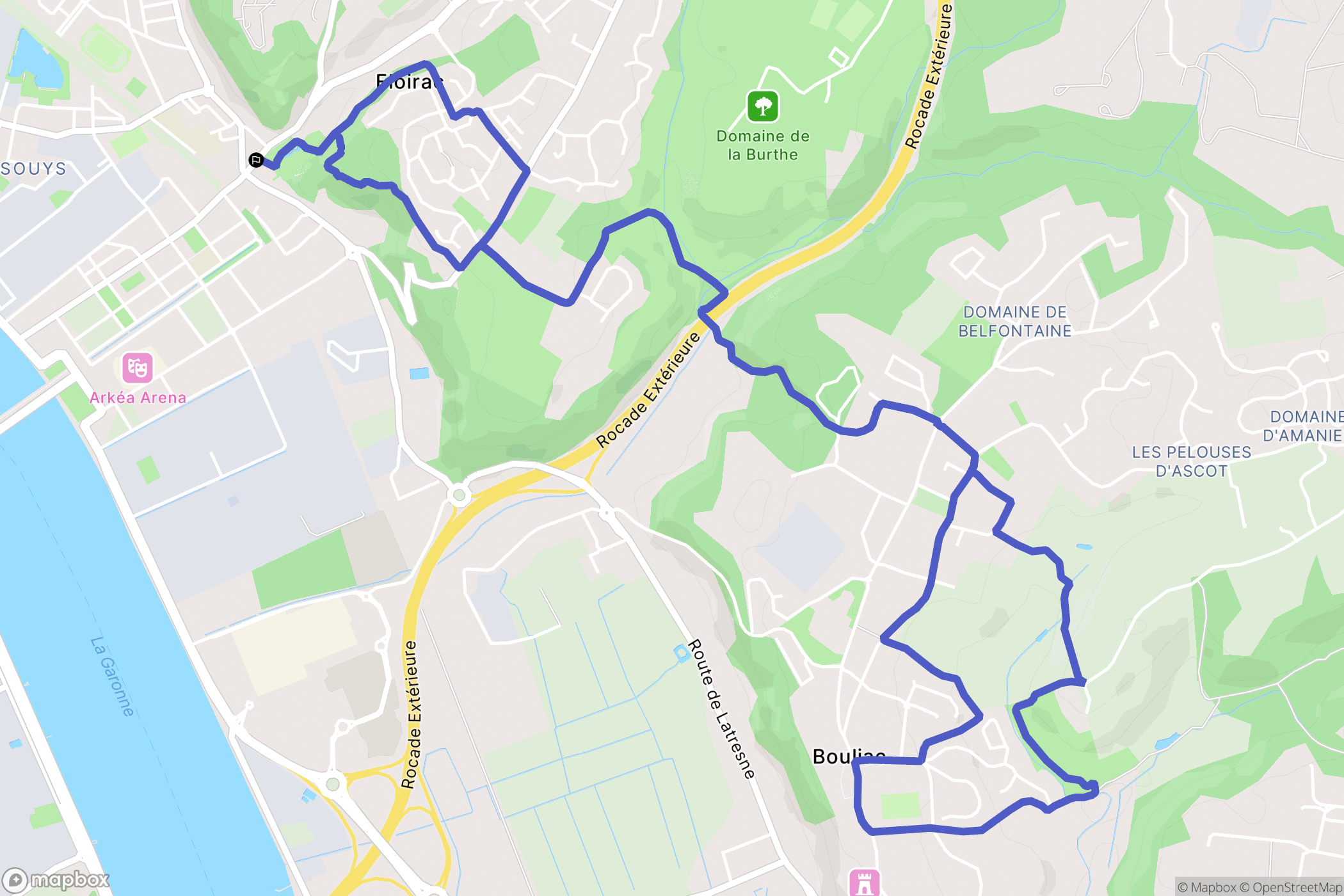 Floirac : carte du parcours de randonnée - France