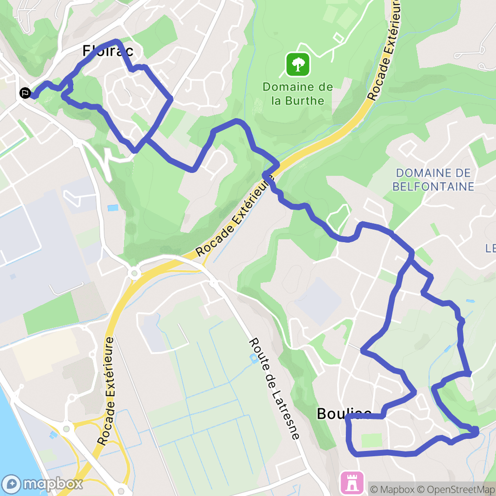 Floirac : carte du parcours de randonnée - France