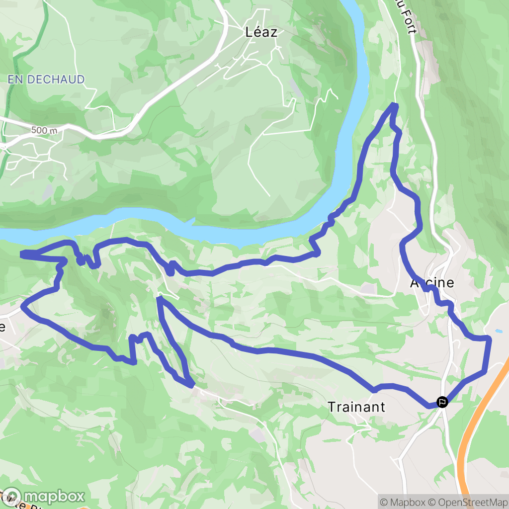 Clarafond-Arcine : carte du parcours de randonnée - France
