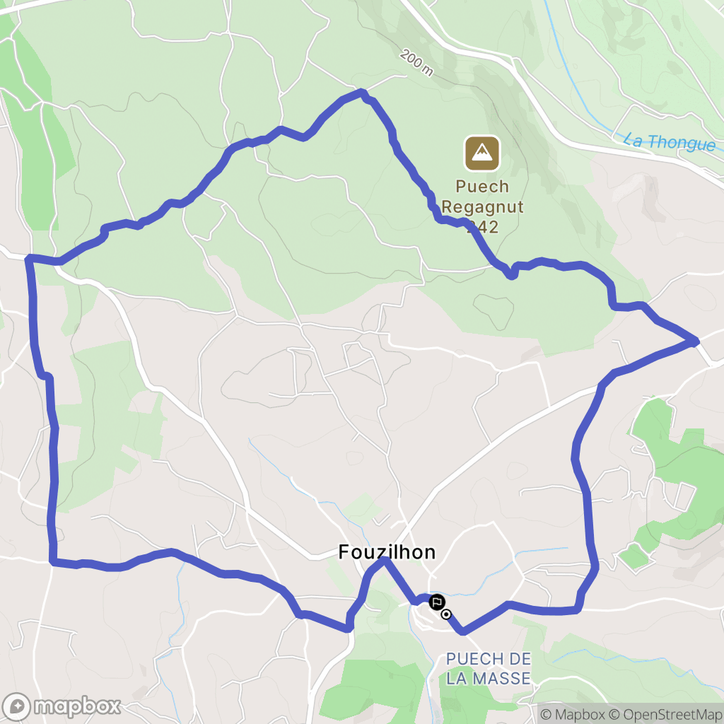 Fouzilhon : carte du parcours de randonnée - France