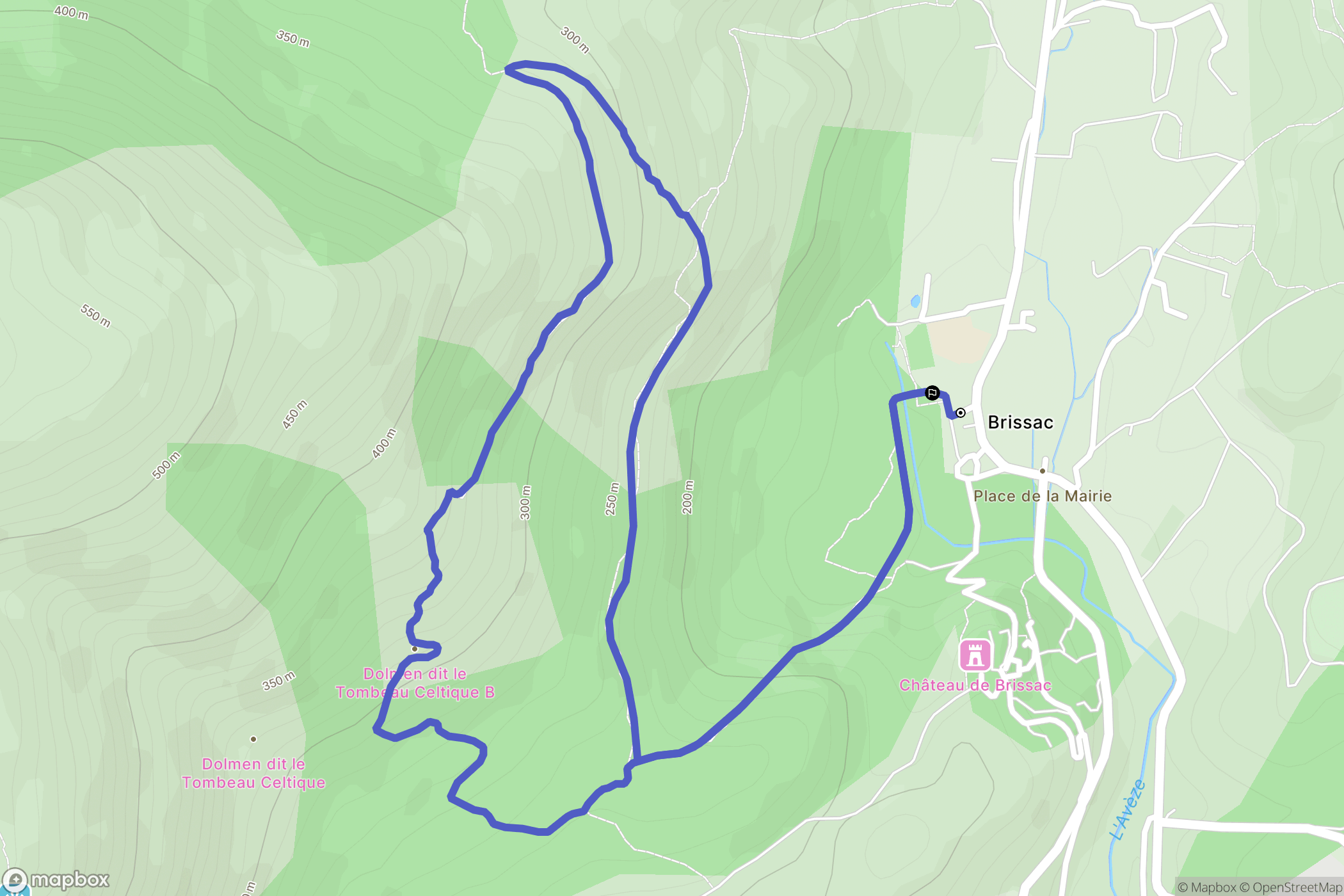 Brissac : carte du parcours de randonnée - France