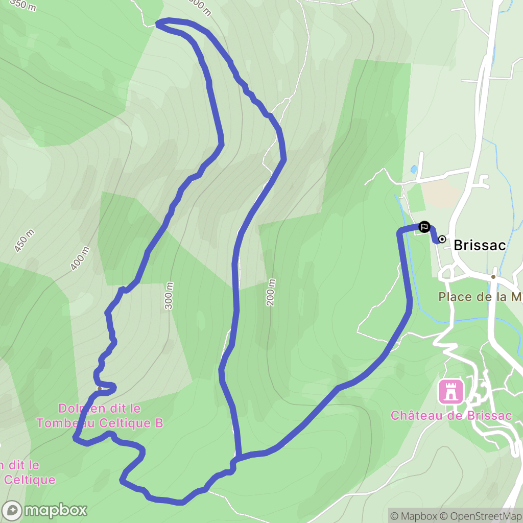 Brissac : carte du parcours de randonnée - France