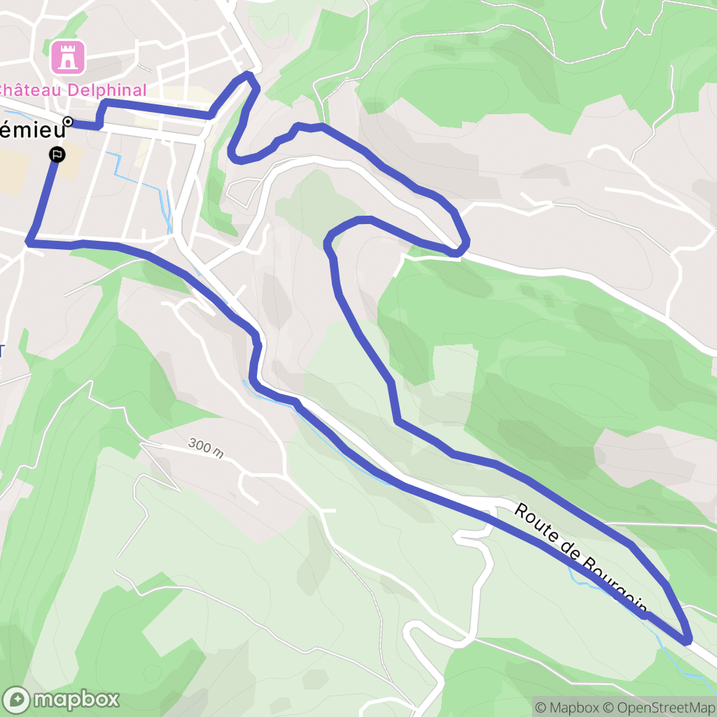 Crémieu : carte du parcours de randonnée - France