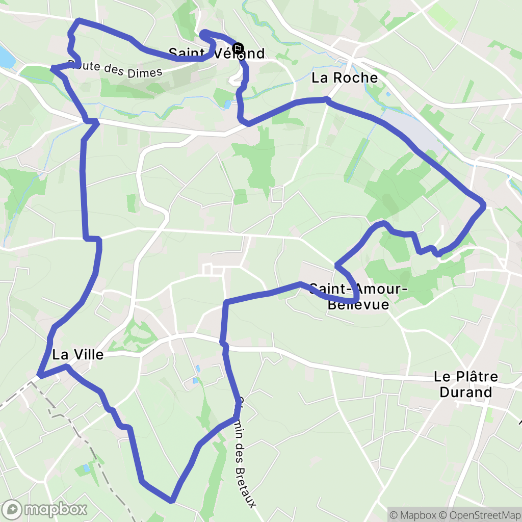 Saint-Vérand : carte du parcours de randonnée - France