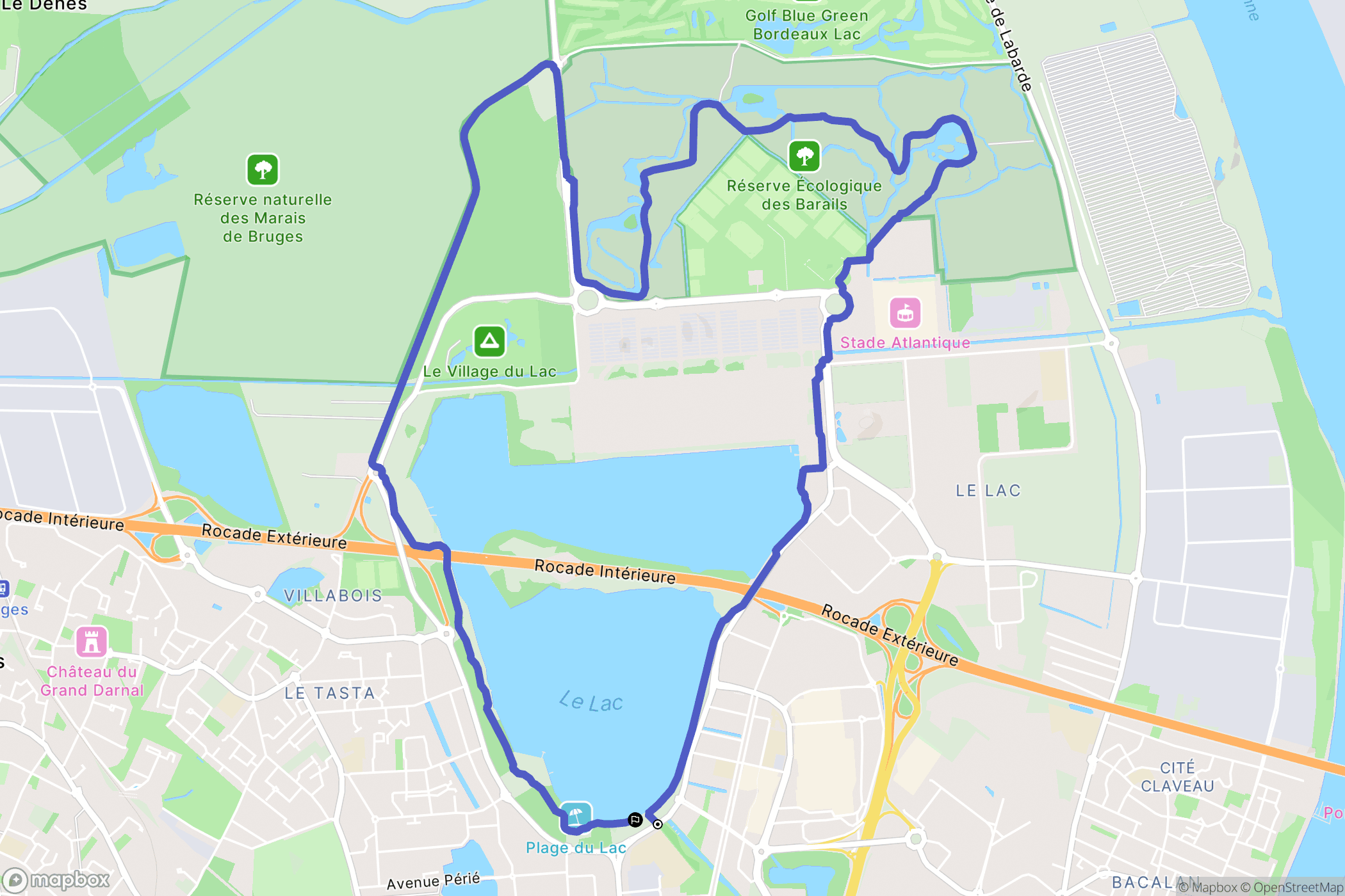 Bordeaux : carte du parcours de randonnée - France