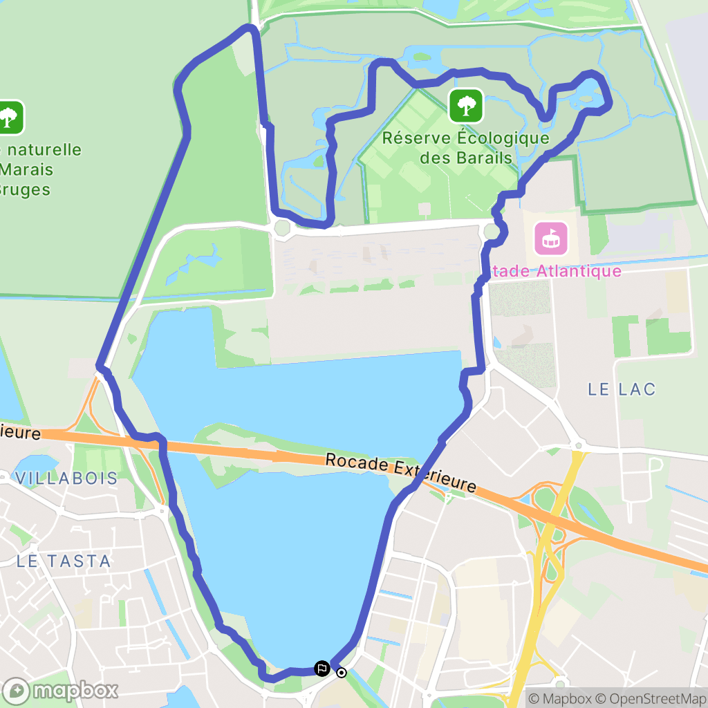 Bordeaux : carte du parcours de randonnée - France