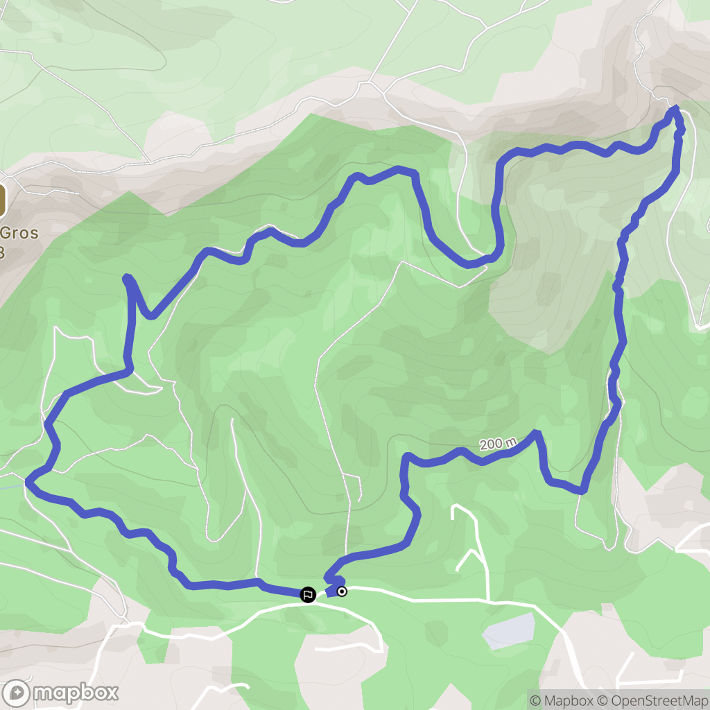 La Courtine, Ollioules : carte du parcours de randonnée - France