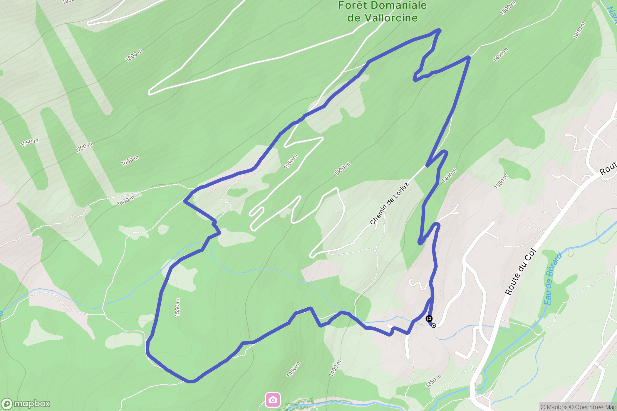 Vallorcine : carte du parcours de randonnée - France