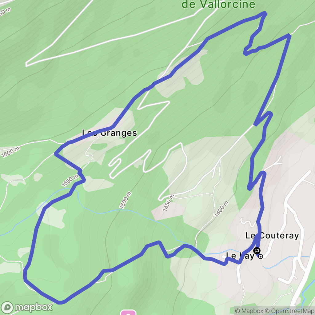 Vallorcine : carte du parcours de randonnée - France