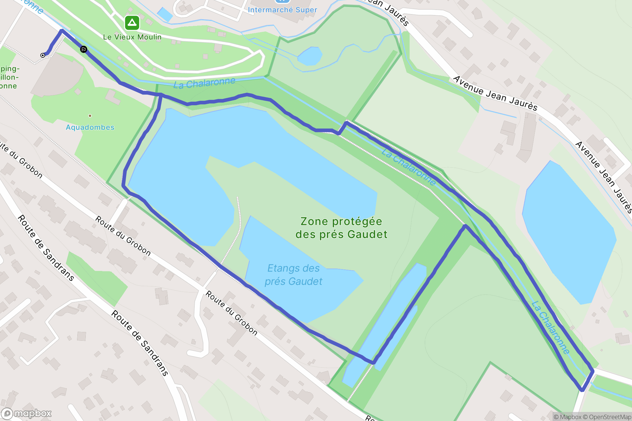 Châtillon-sur-Chalaronne : carte du parcours de randonnée - France