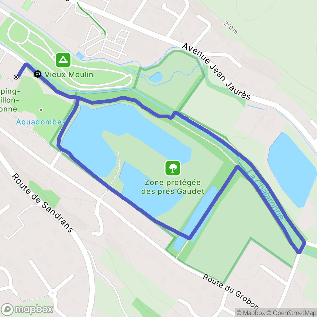 Châtillon-sur-Chalaronne : carte du parcours de randonnée - France