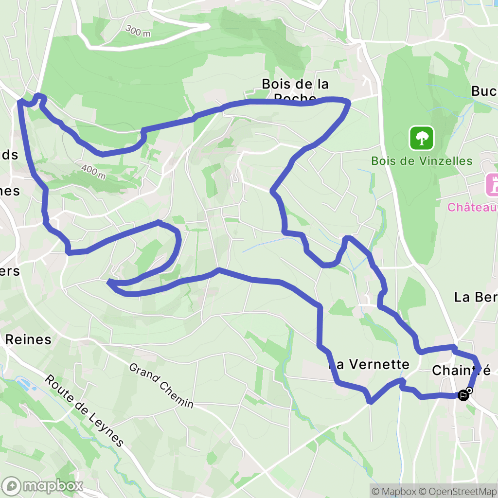 Chaintré : carte du parcours de randonnée - France