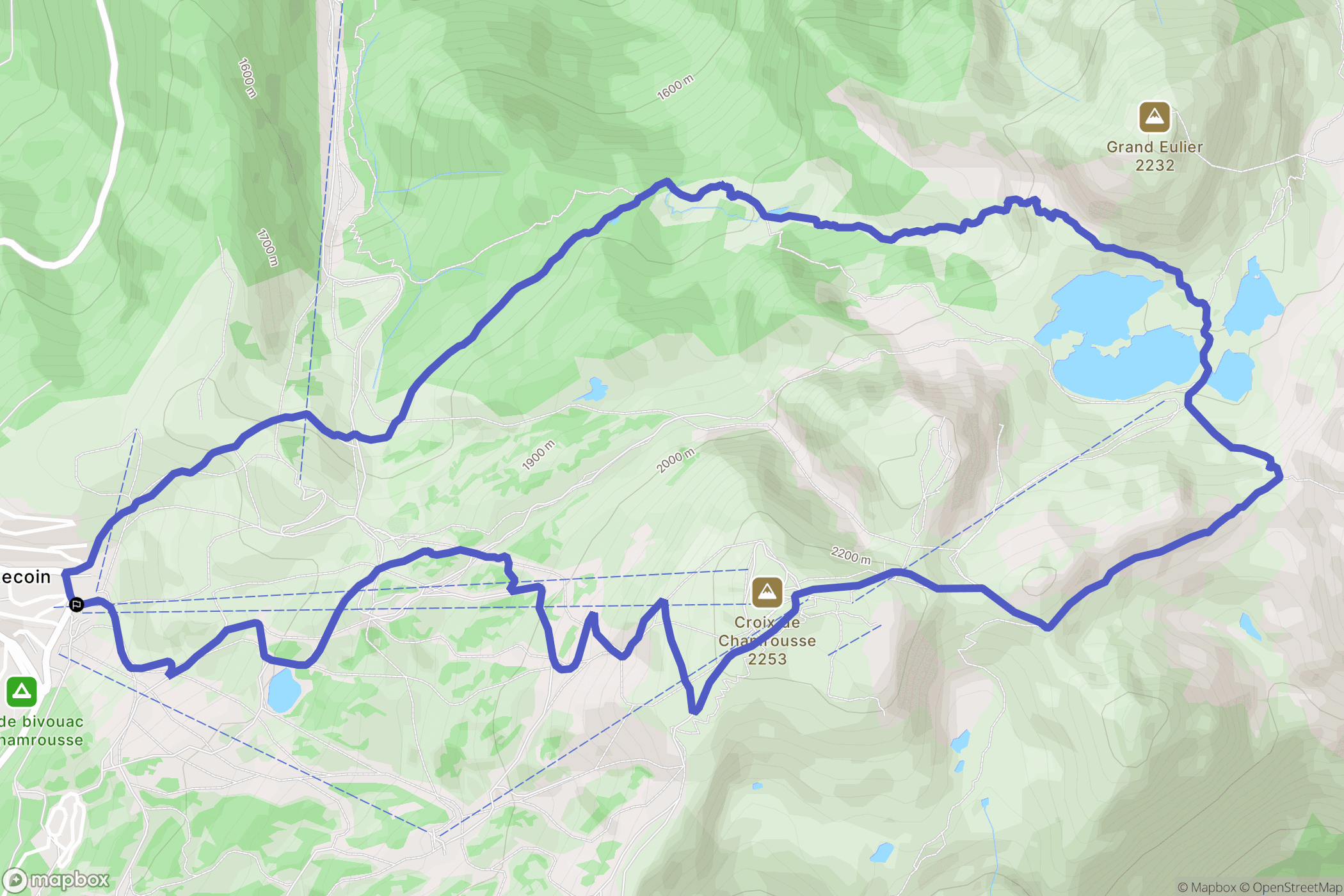 Le Recoin de Chamrousse : carte du parcours de randonnée - France