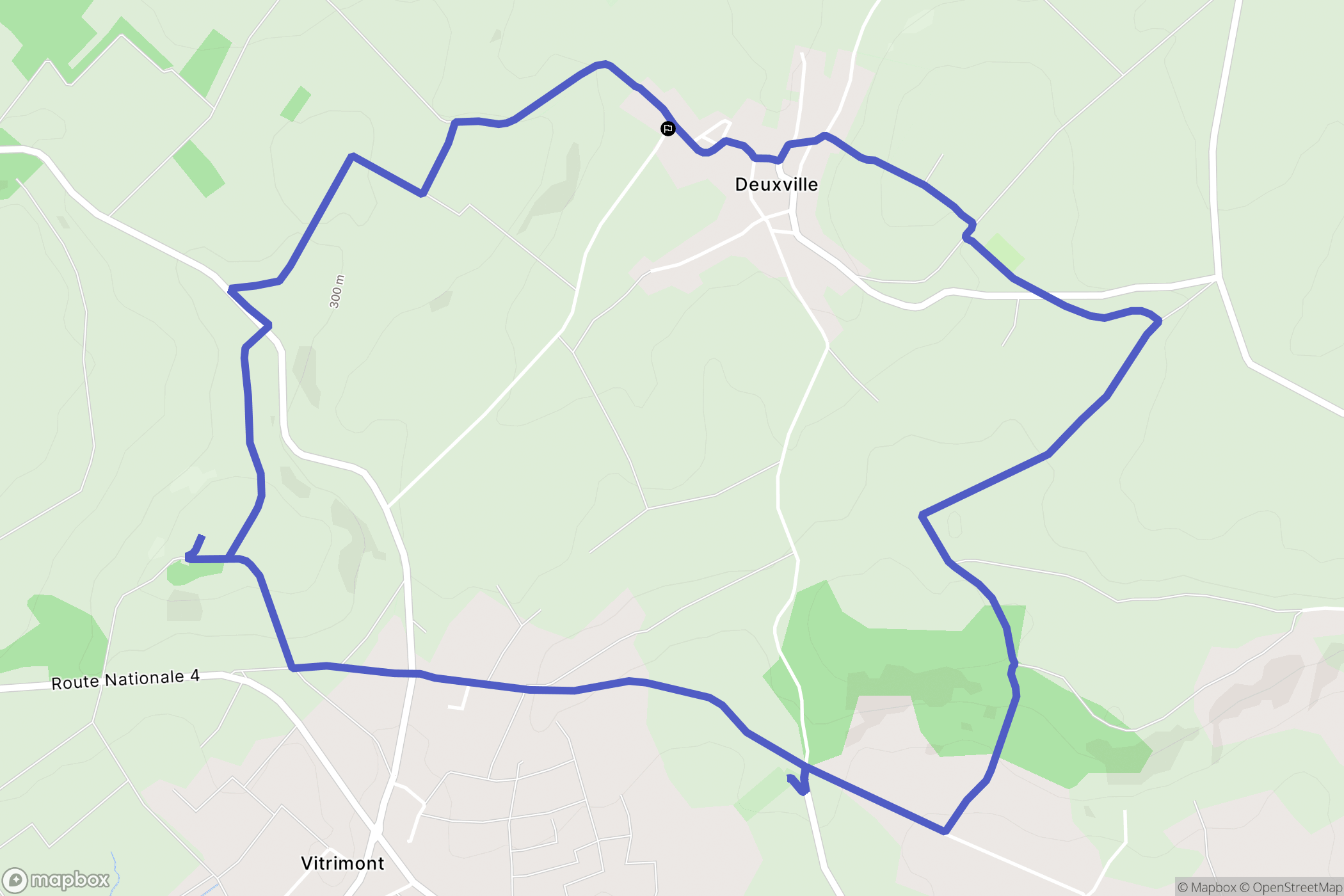 Deuxville : carte du parcours de randonnée - France
