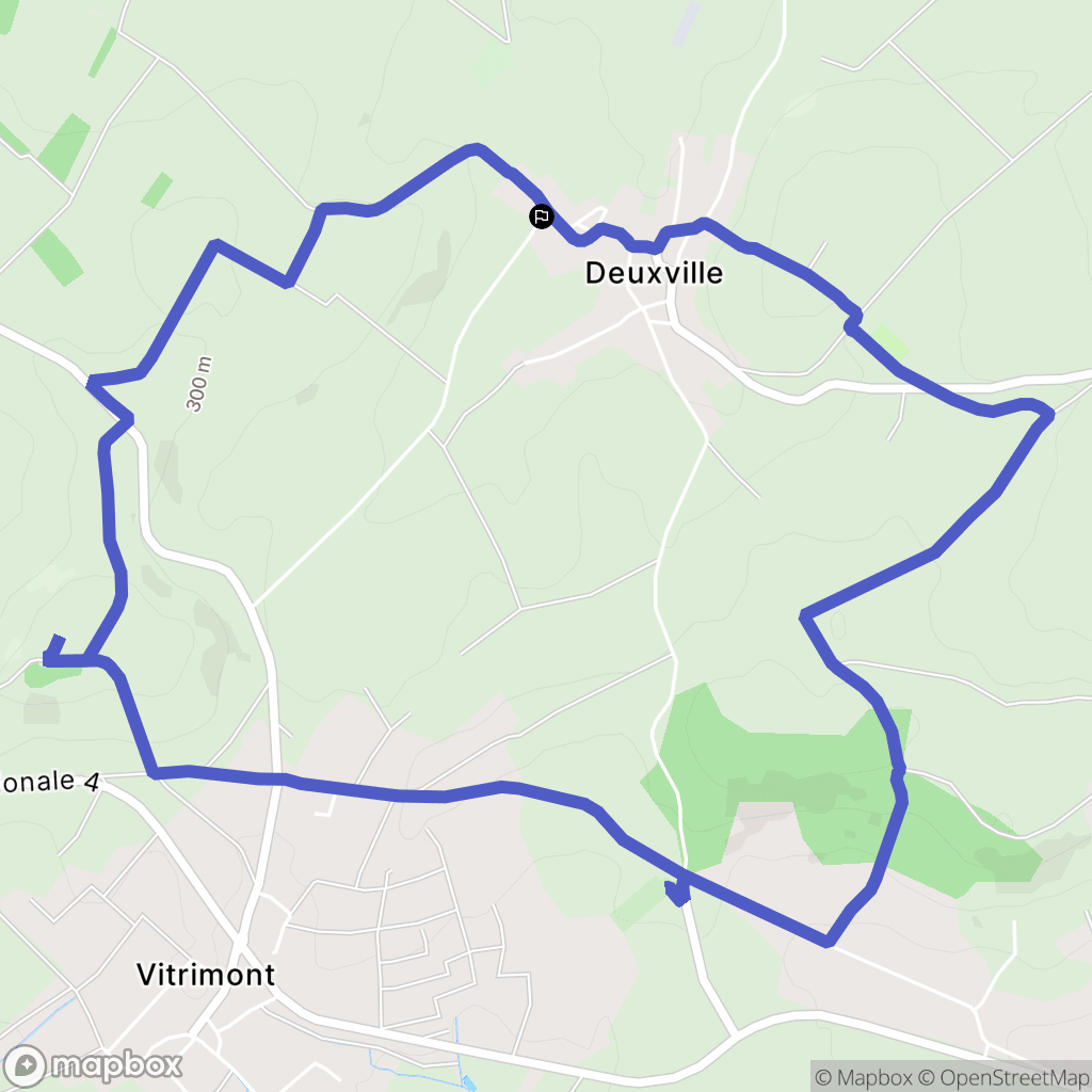 Deuxville : carte du parcours de randonnée - France