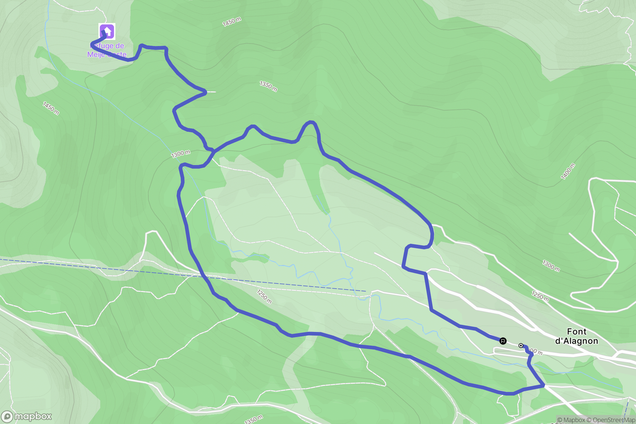 Laveissière : carte du parcours de randonnée - France