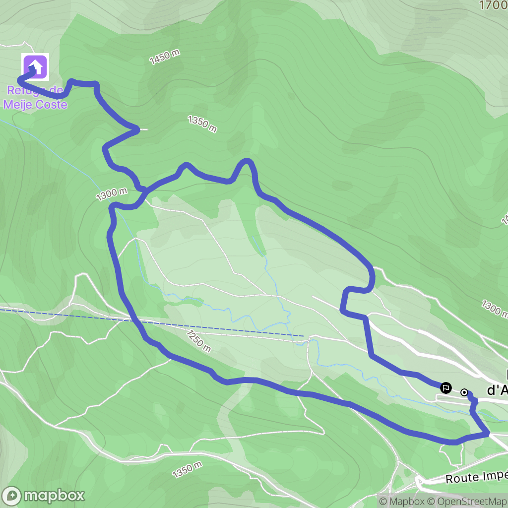 Laveissière : carte du parcours de randonnée - France