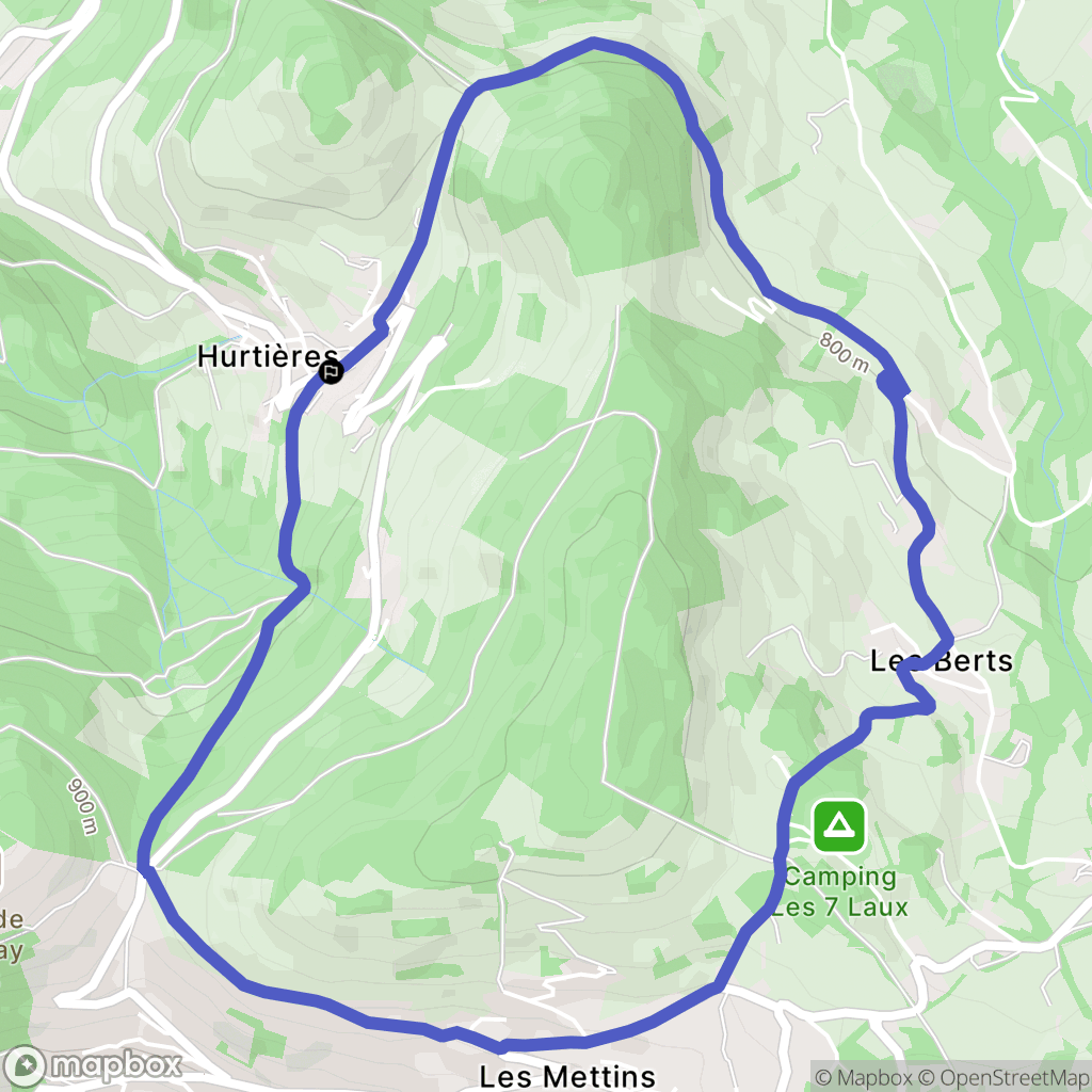 Hurtières : carte du parcours de randonnée - France