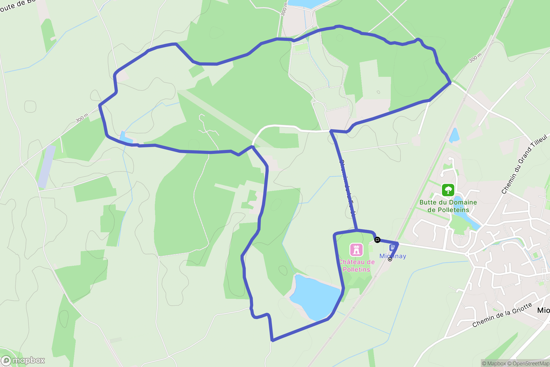 Mionnay : carte du parcours de randonnée - France
