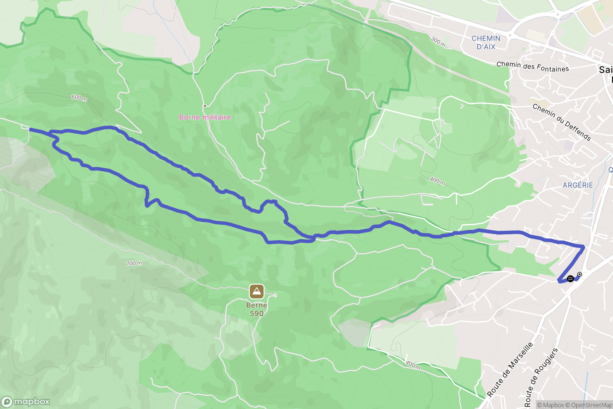 Saint-Maximin-la-Sainte-Baume : carte du parcours de randonnée - France