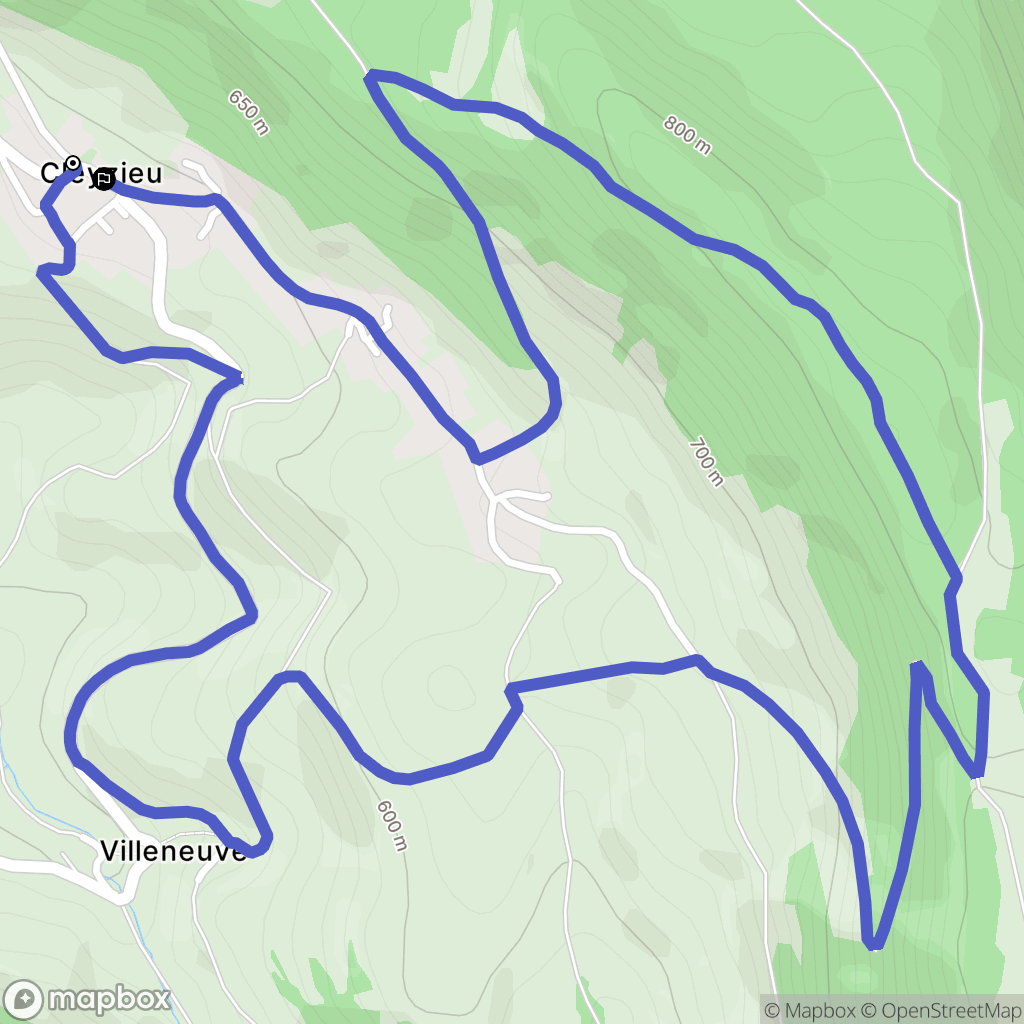 Cleyzieu : carte du parcours de randonnée - France