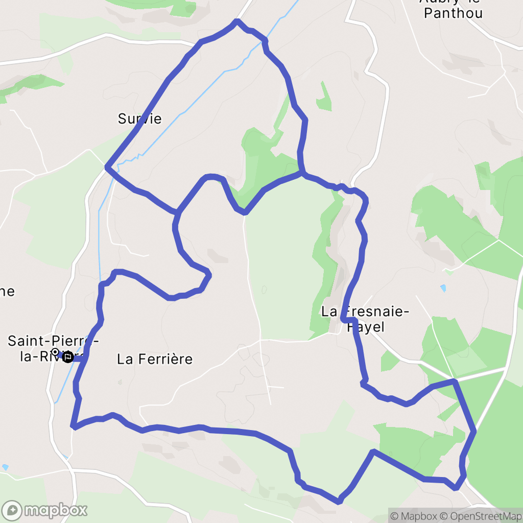 Gouffern en Auge : carte du parcours de randonnée - France