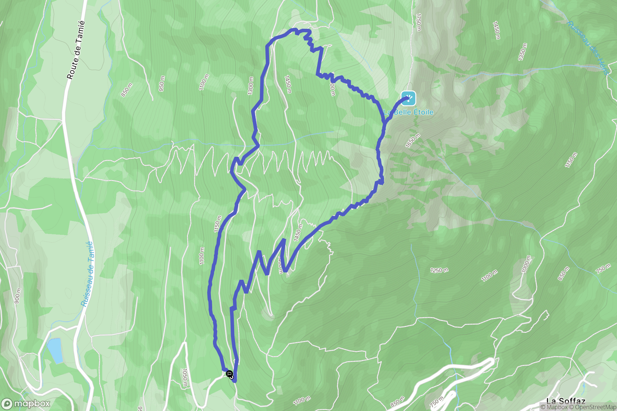 Mercury : carte du parcours de randonnée - France