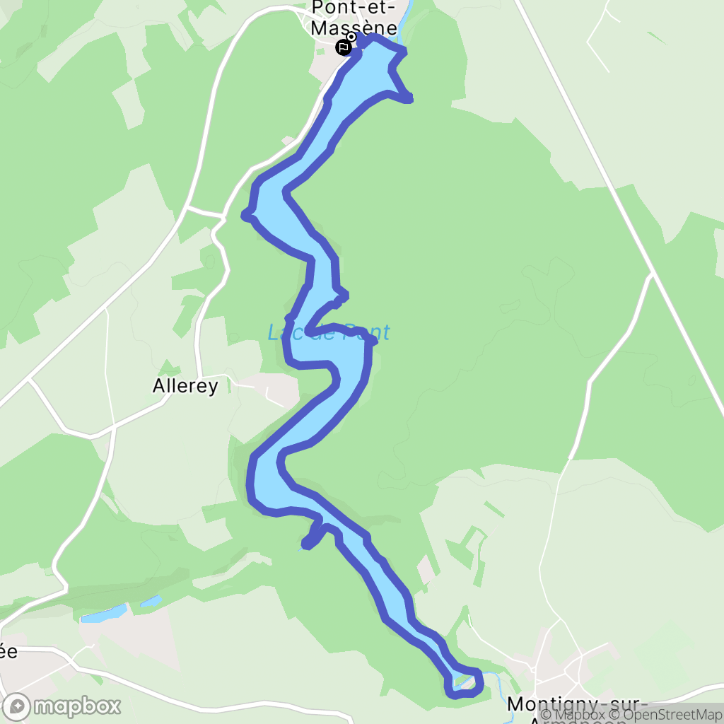 Pont-et-Massène : carte du parcours de randonnée - France