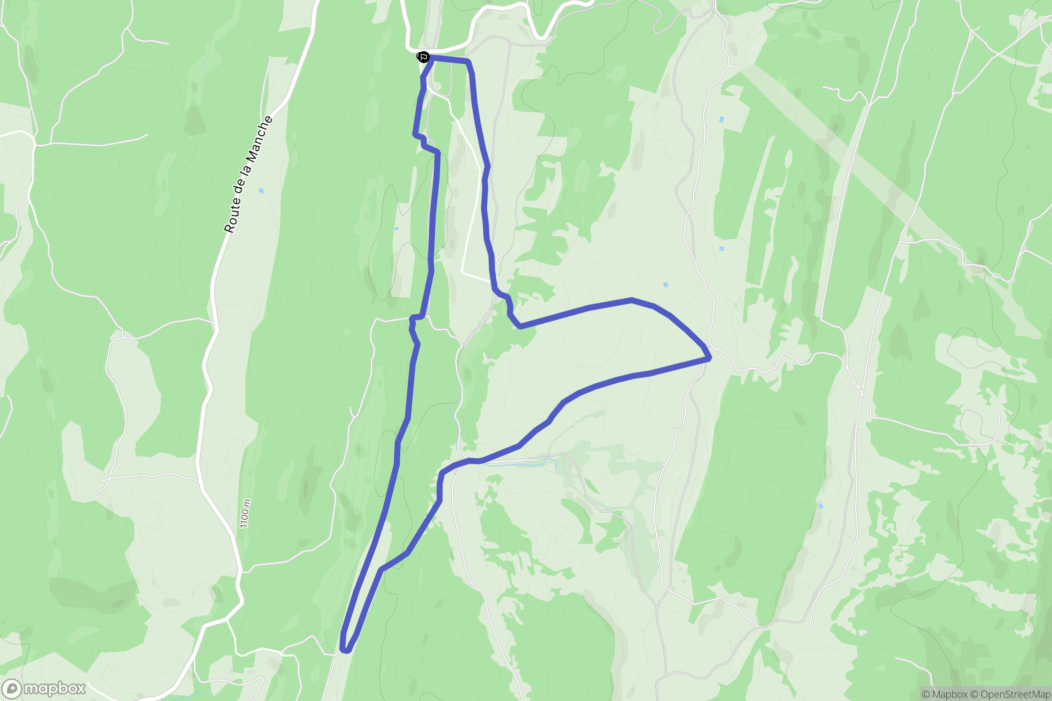 Haut-Valromey : carte du parcours de randonnée - France