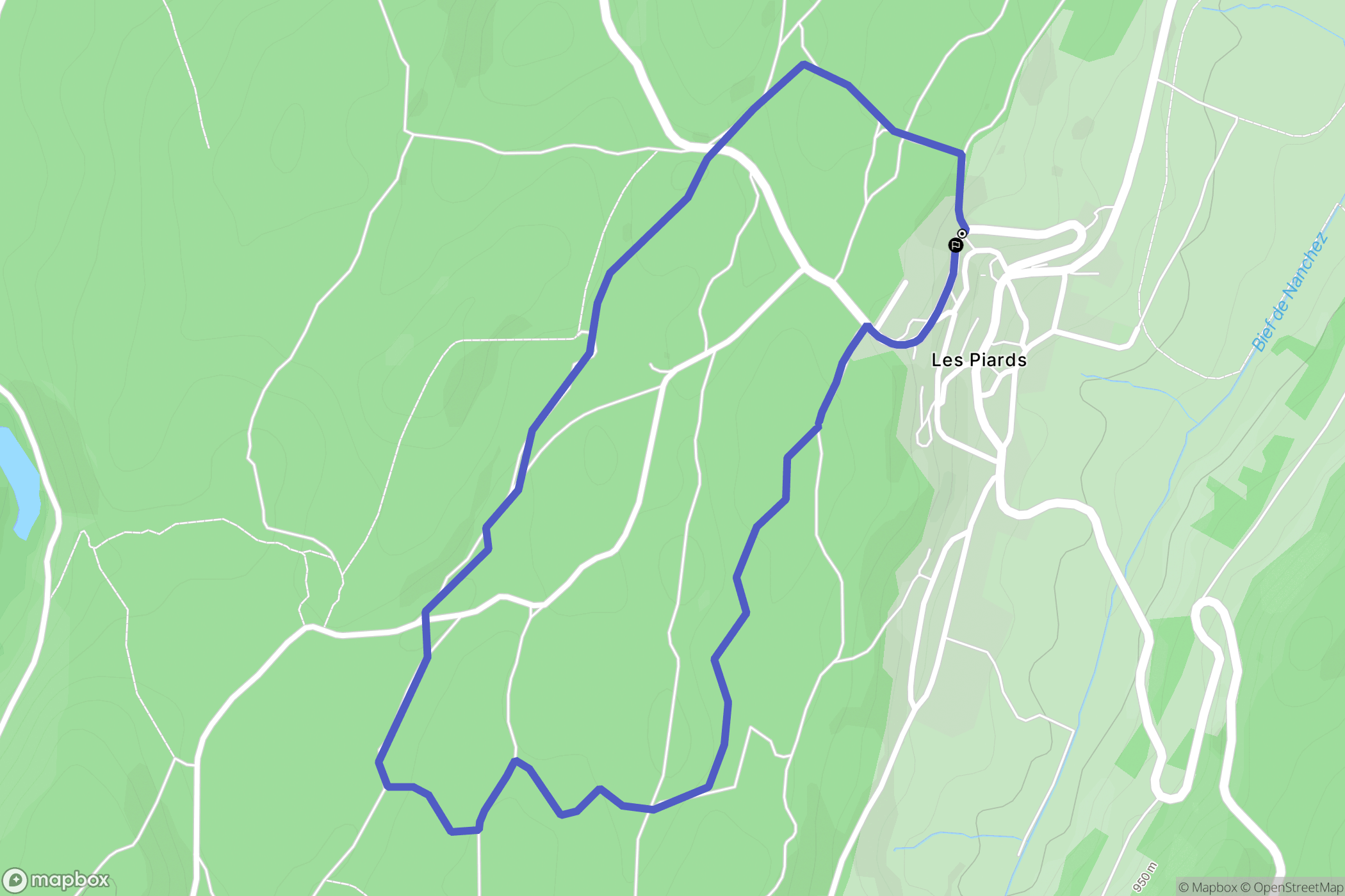 Nanchez : carte du parcours de randonnée - France