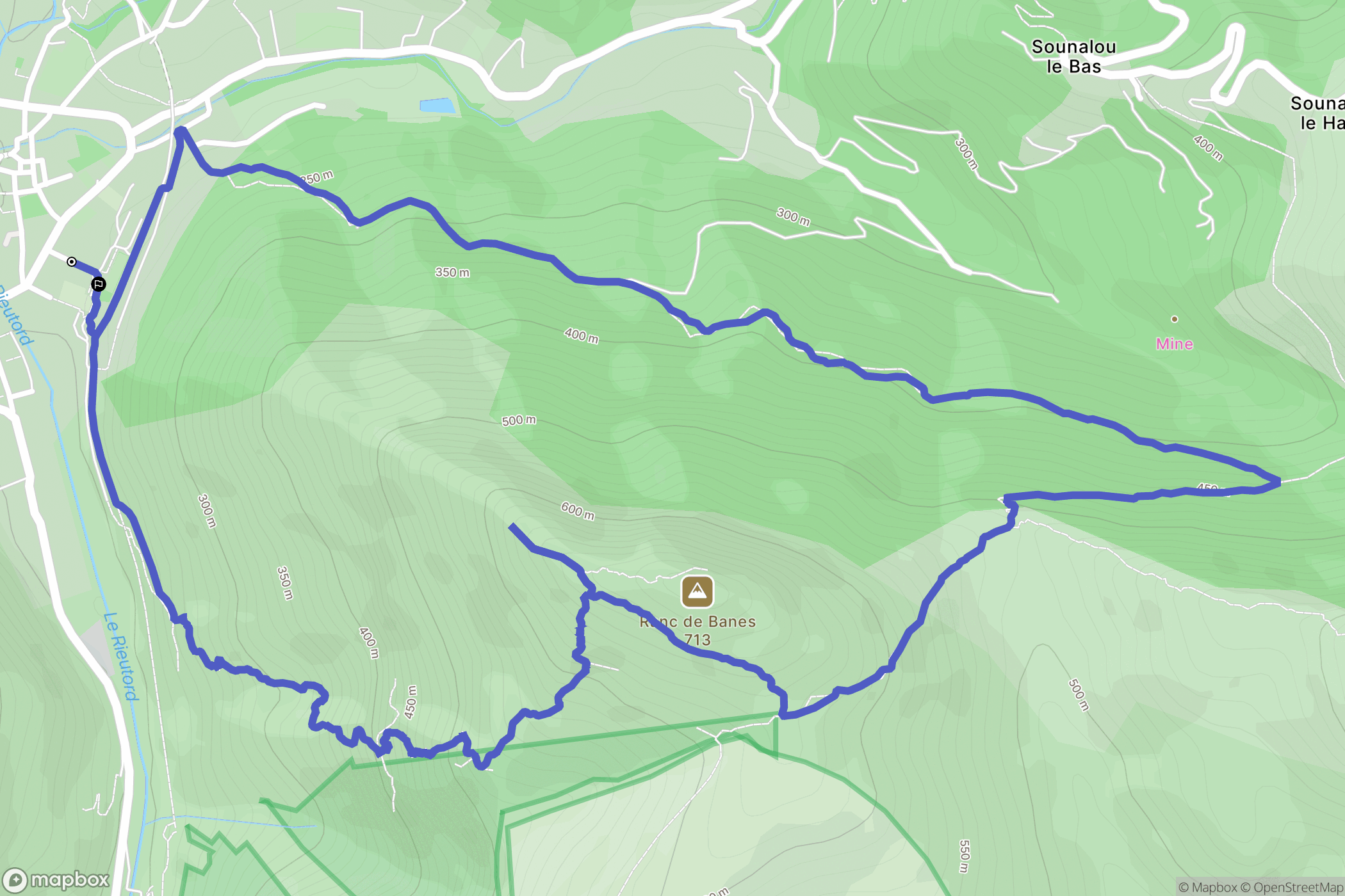 Sumène : carte du parcours de randonnée - France
