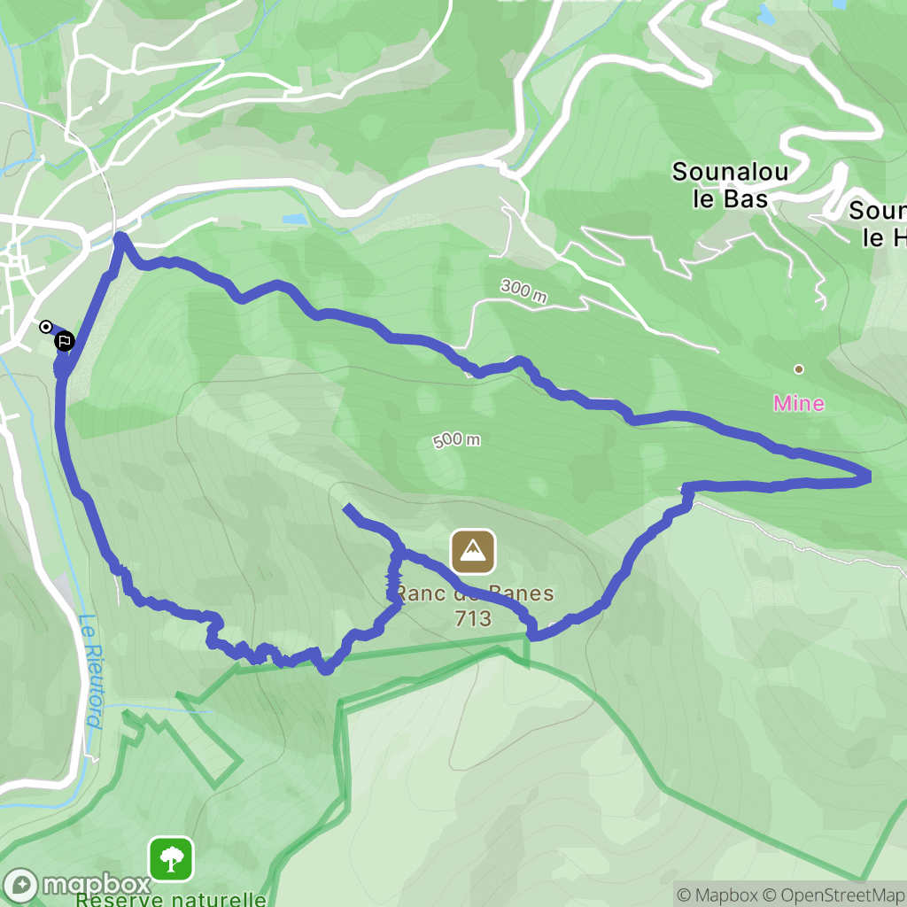 Sumène : carte du parcours de randonnée - France