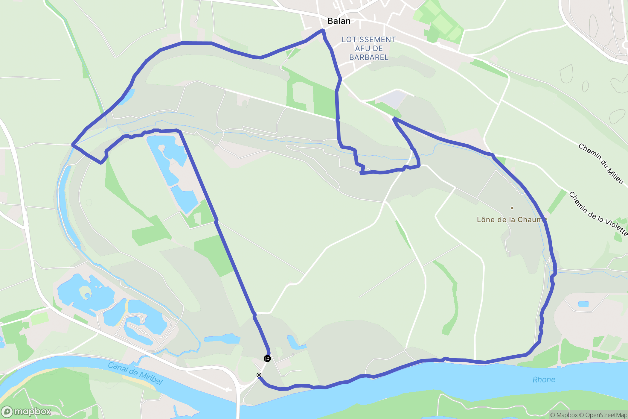 Niévroz : carte du parcours de randonnée - France