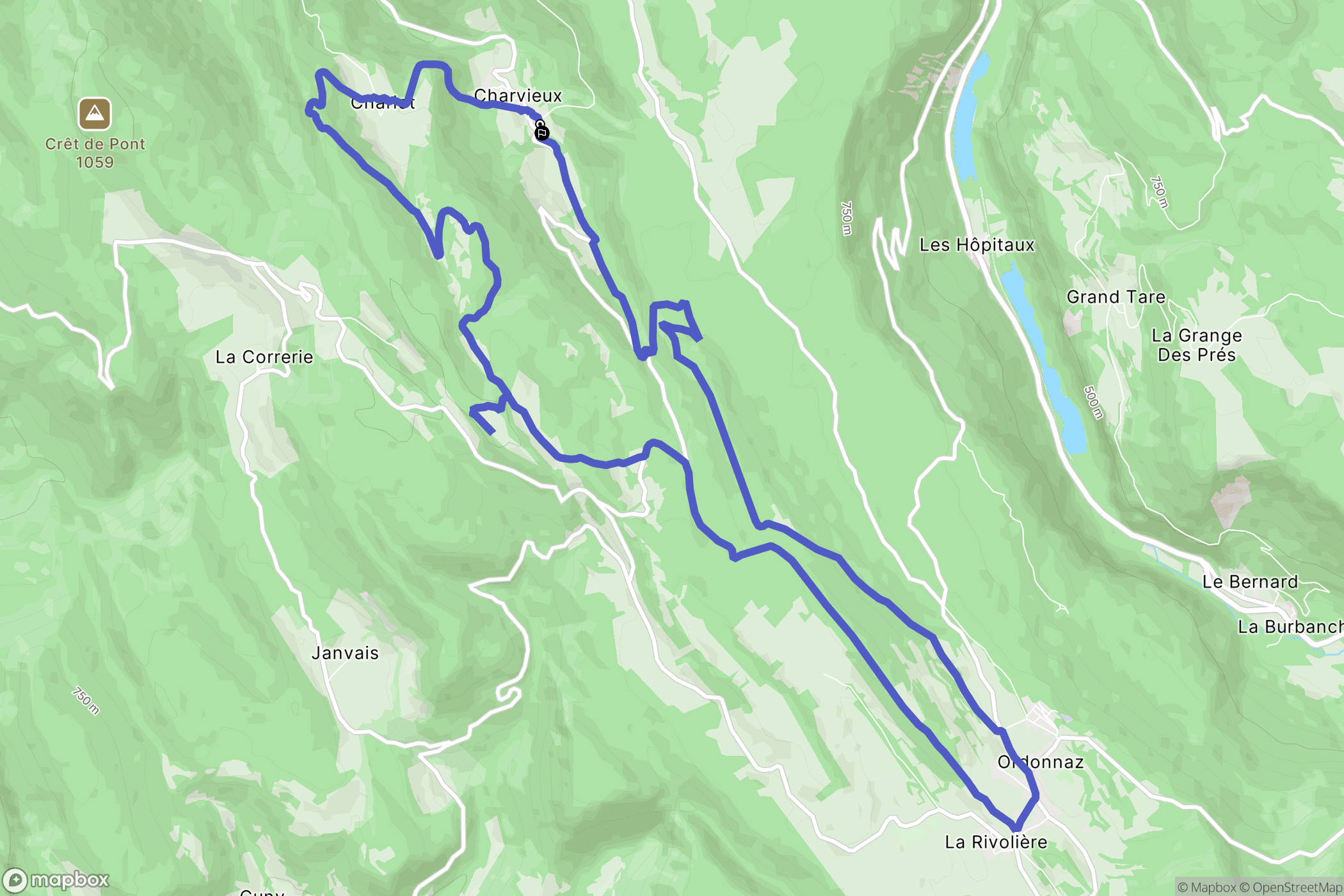 Conand : carte du parcours de randonnée - France