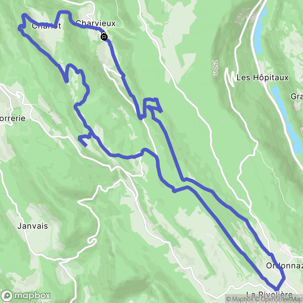 Conand : carte du parcours de randonnée - France