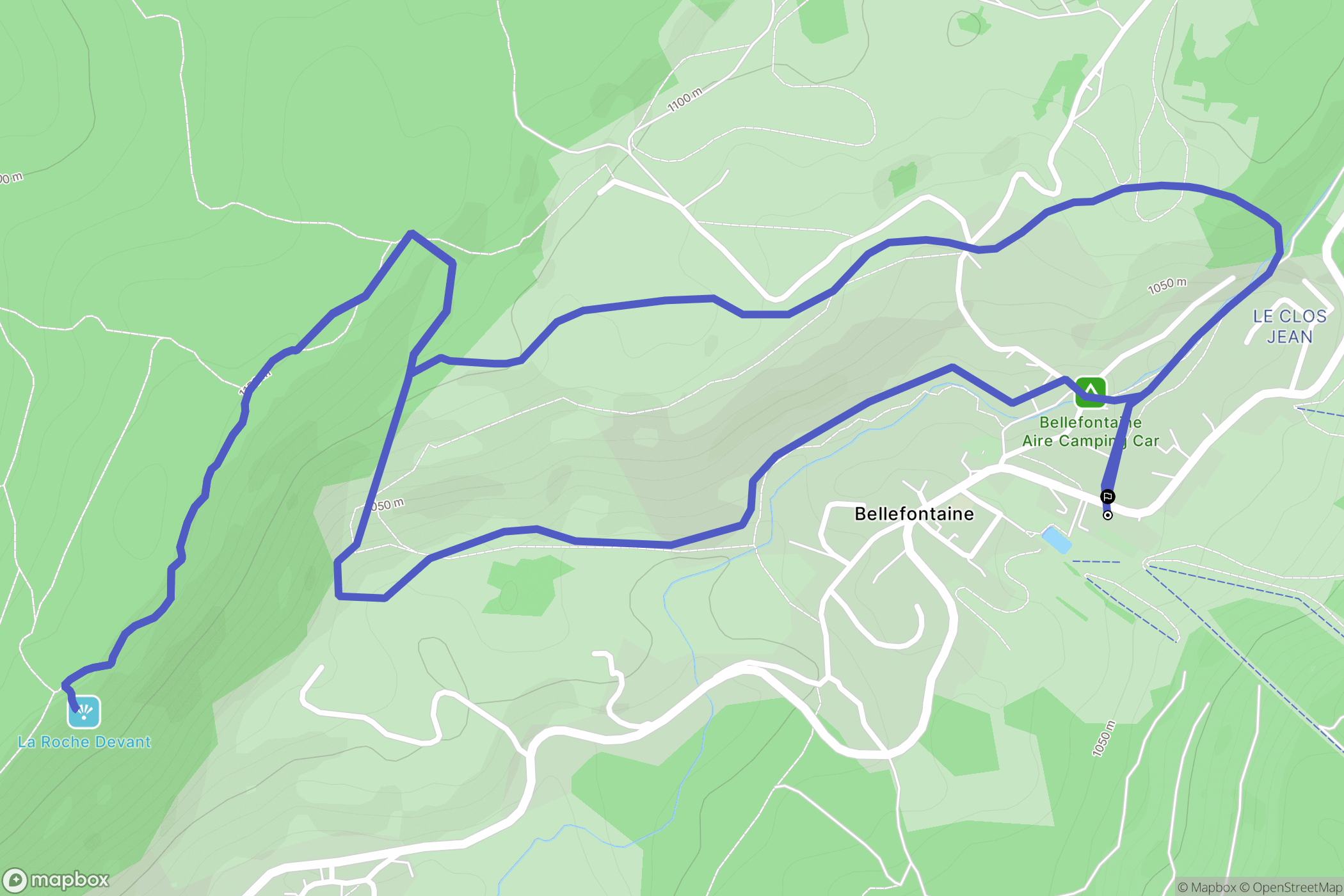 Bellefontaine : carte du parcours de randonnée - France