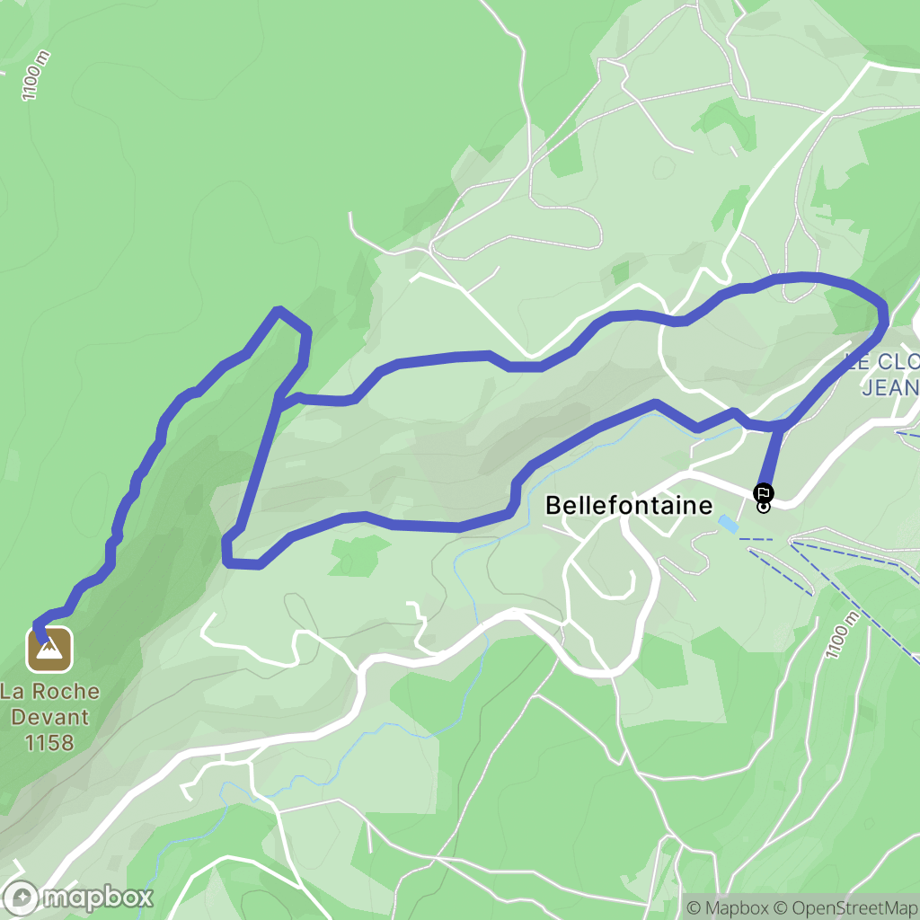 Bellefontaine : carte du parcours de randonnée - France