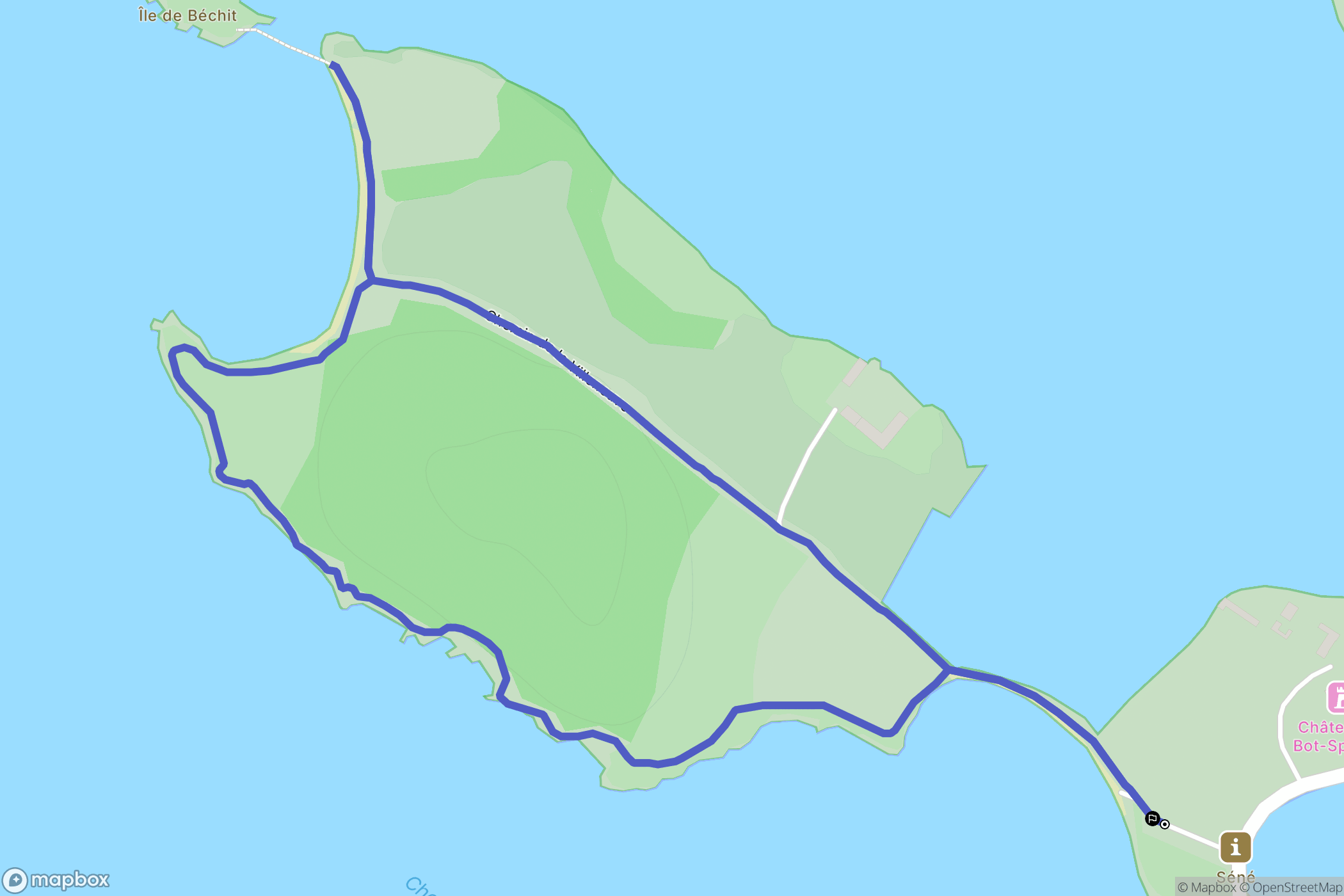 Séné : carte du parcours de randonnée - France