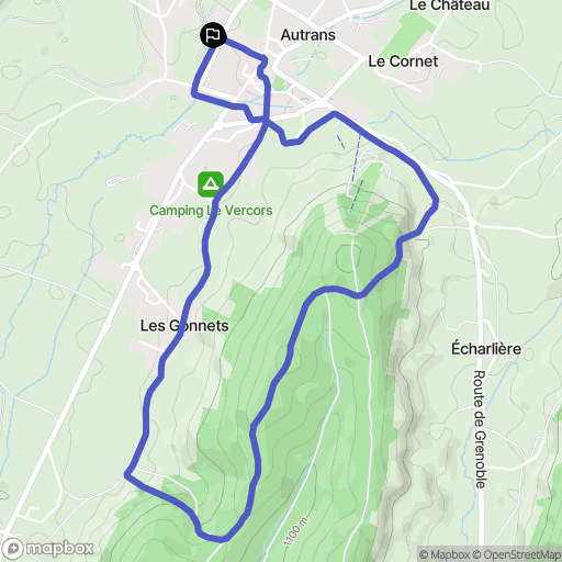 Autrans-Méaudre en Vercors : carte du parcours de randonnée - France