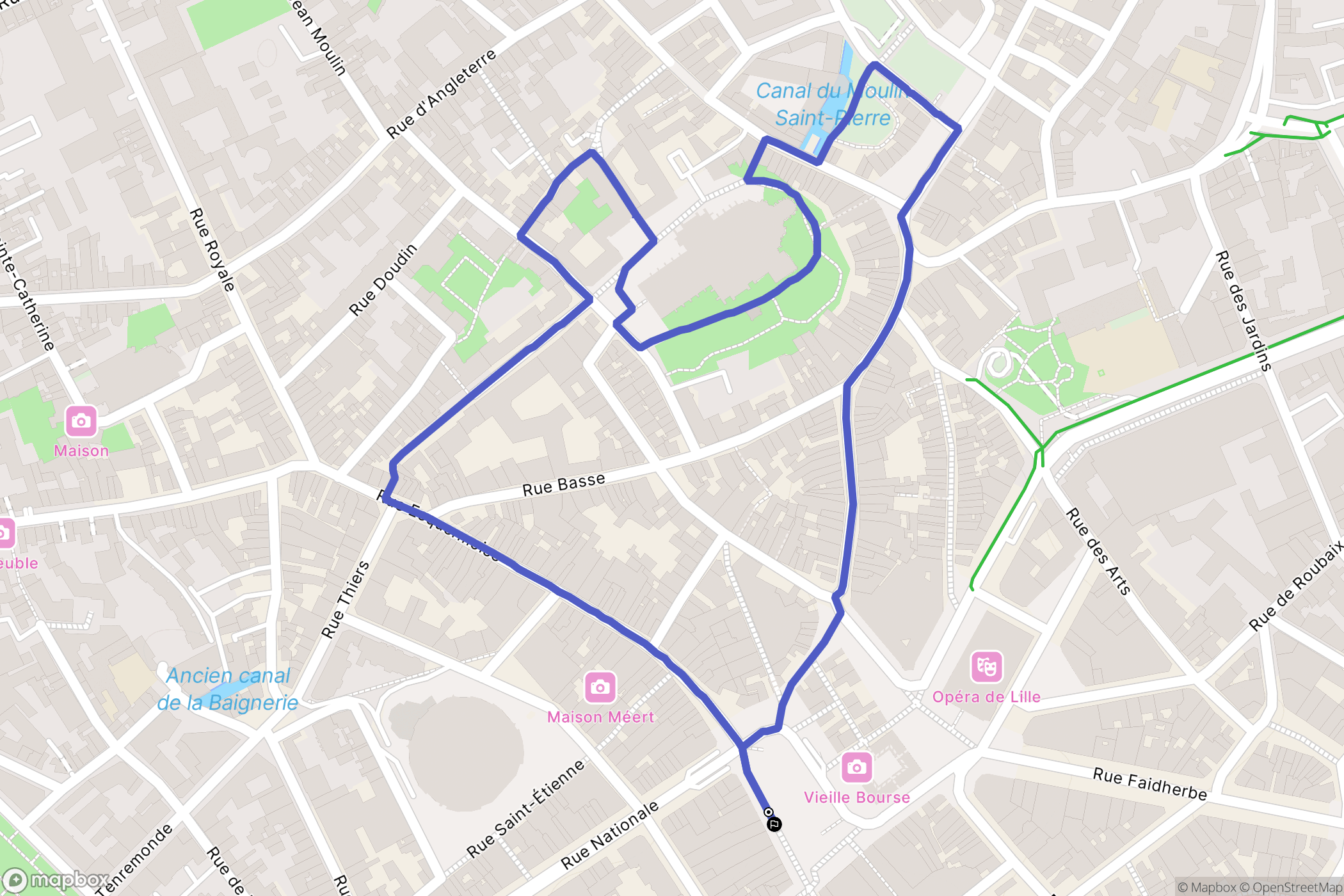 Lille : carte du parcours de randonnée - France