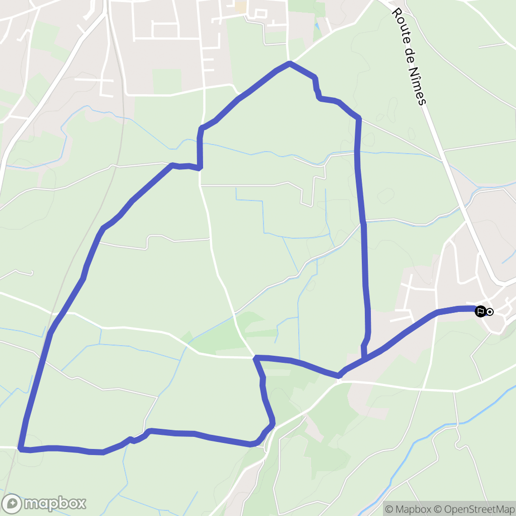 La Rouvière : carte du parcours de randonnée - France