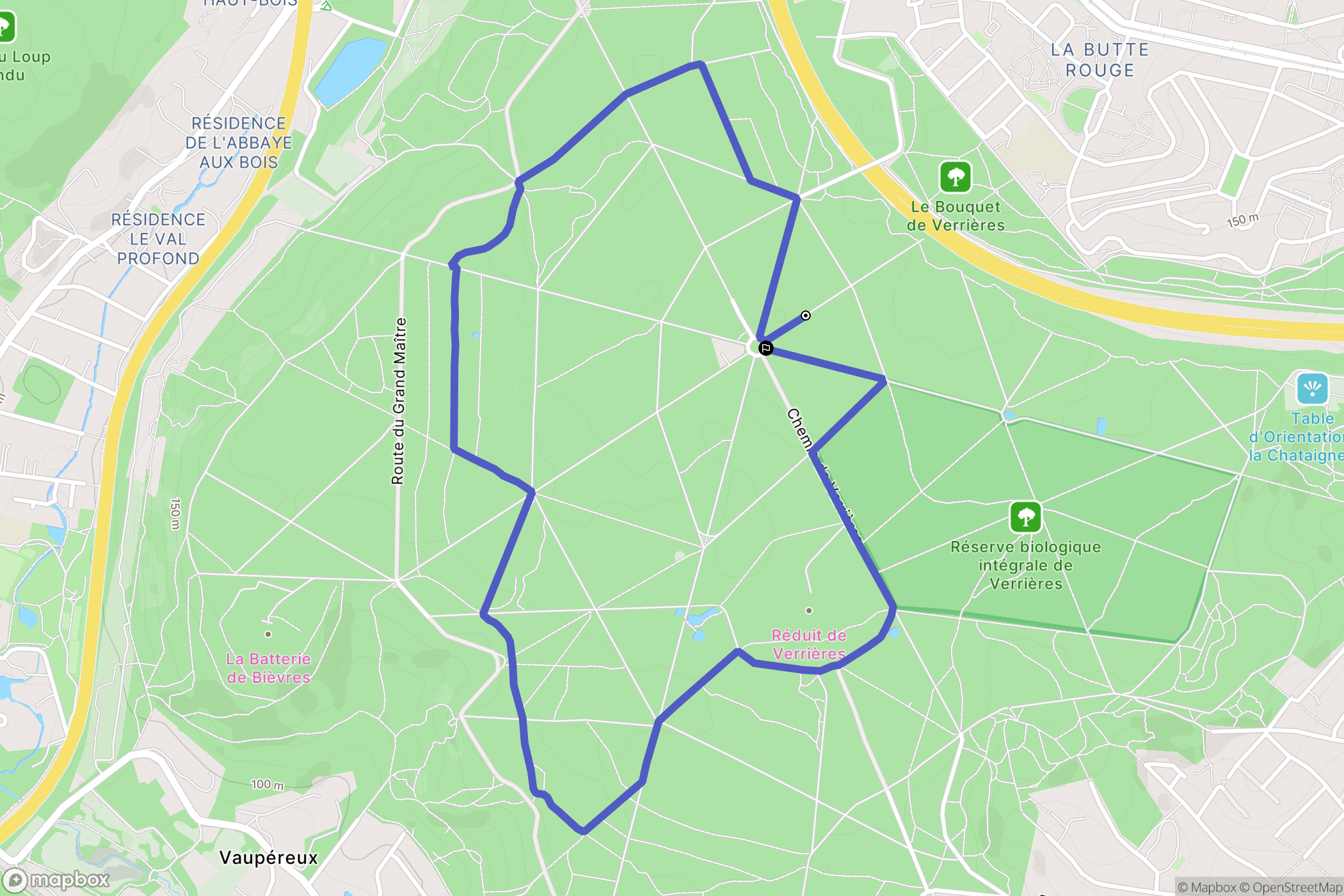 Verrières-le-Buisson : carte du parcours de randonnée - France