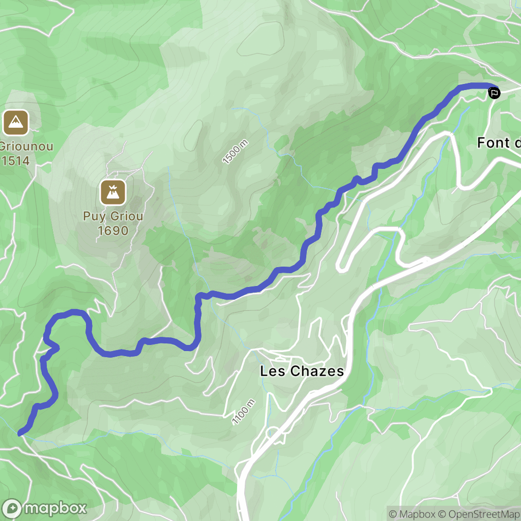 Saint-Jacques-des-Blats : carte du parcours de randonnée - France