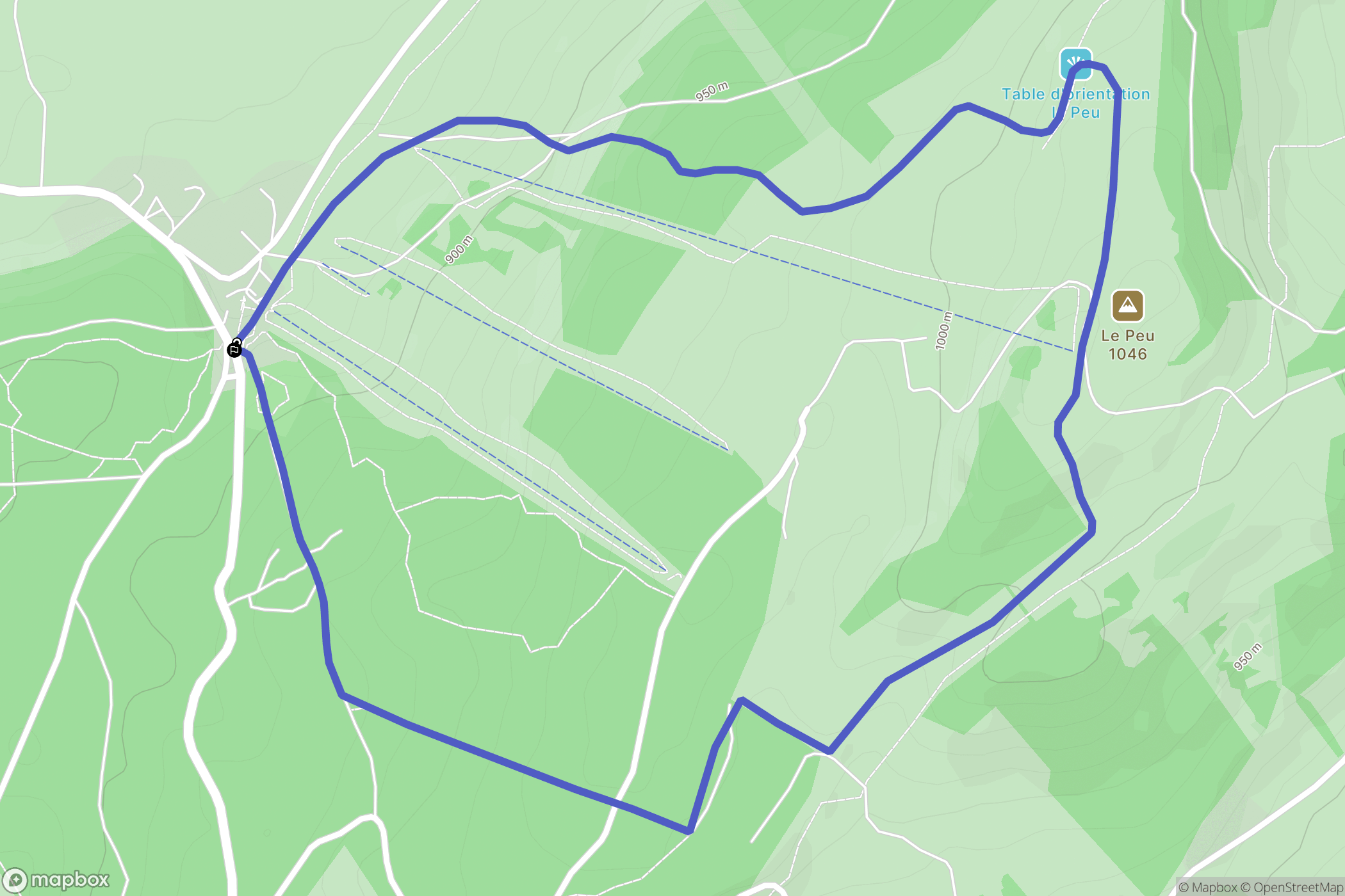 Charquemont : carte du parcours de randonnée - France