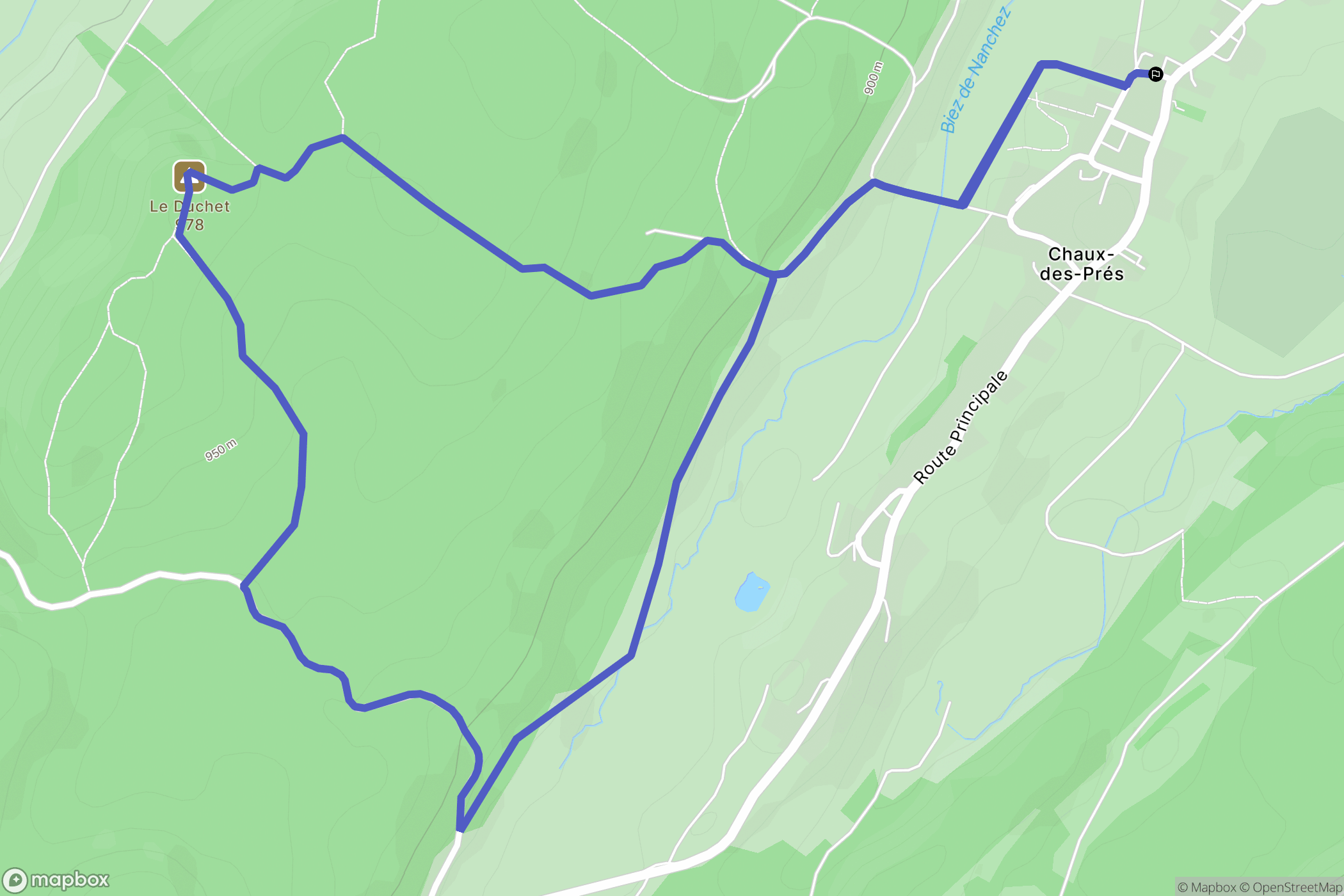Nanchez : carte du parcours de randonnée - France