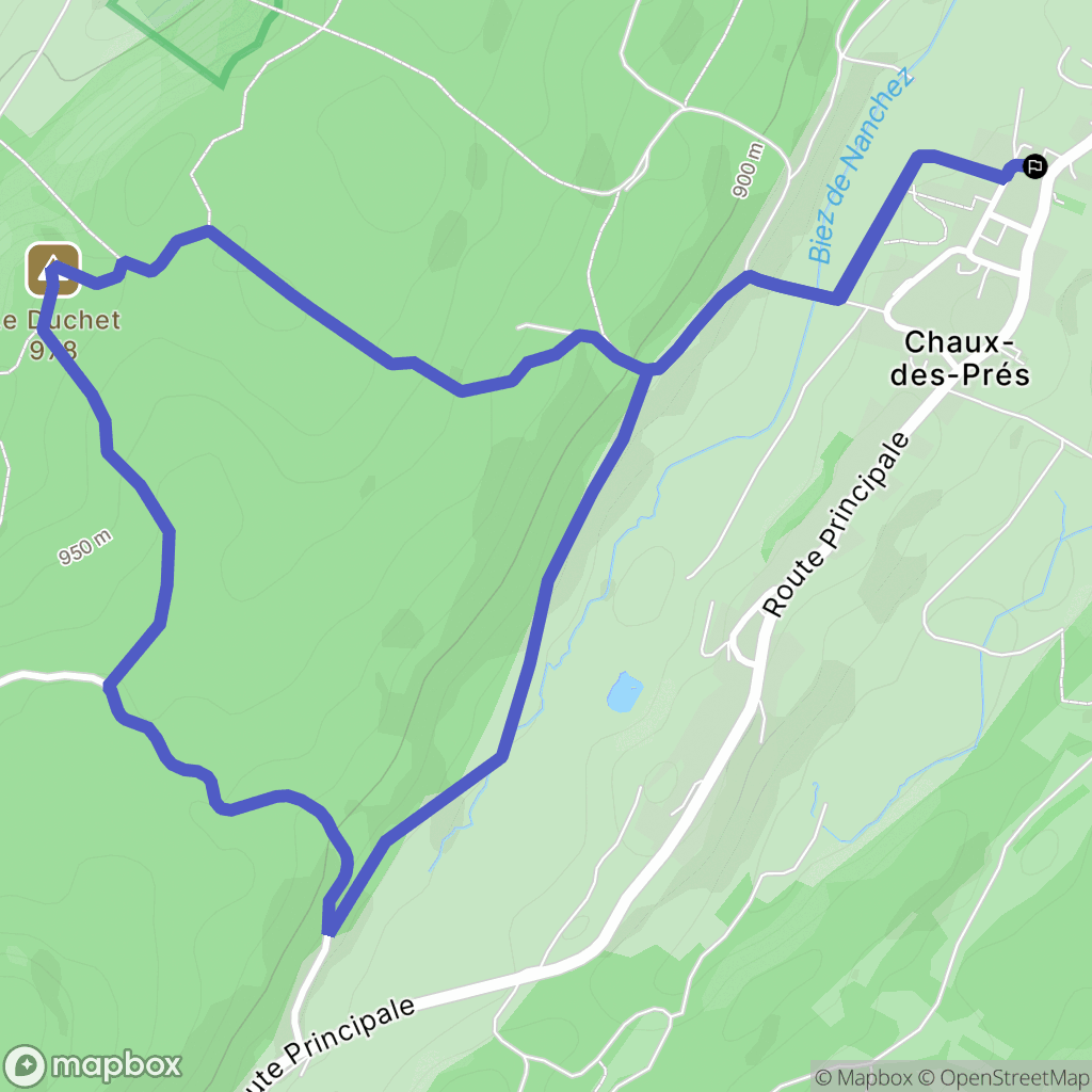 Nanchez : carte du parcours de randonnée - France