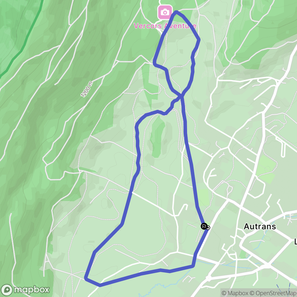 Autrans-Méaudre en Vercors : carte du parcours de randonnée - France