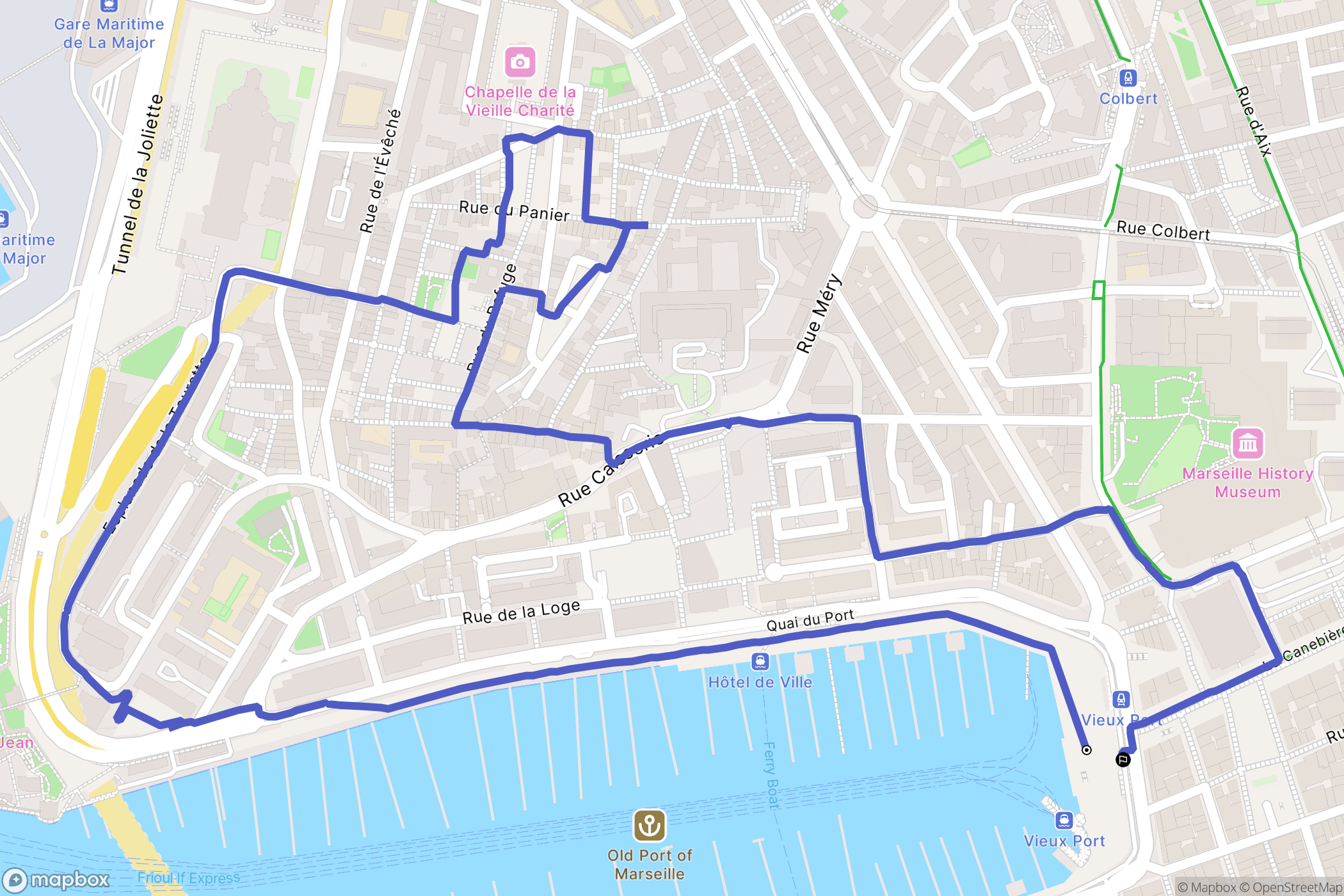 Marseille : carte du parcours de randonnée - France