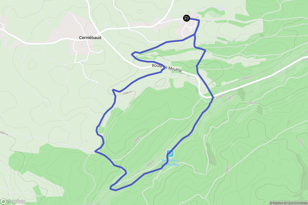 Cerniébaud : carte du parcours de randonnée - France